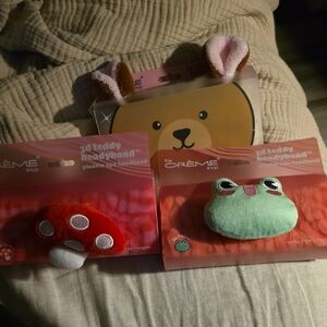 The Crème Shop 3D Teddy Headband Set - Red, Green, Brown